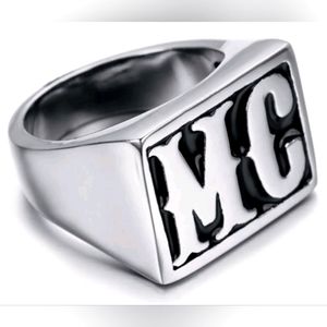 Motor Cycle Bikers MC Ring Size 9.5 Stainless steel.